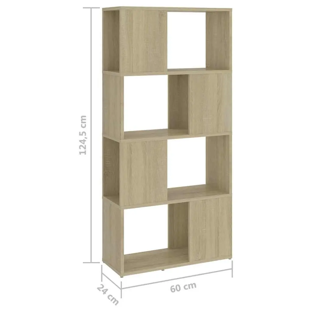 Book Cabinet Room Divider Engineered Wood 60x24x124.5cm Sonoma Oak Storage Shelving