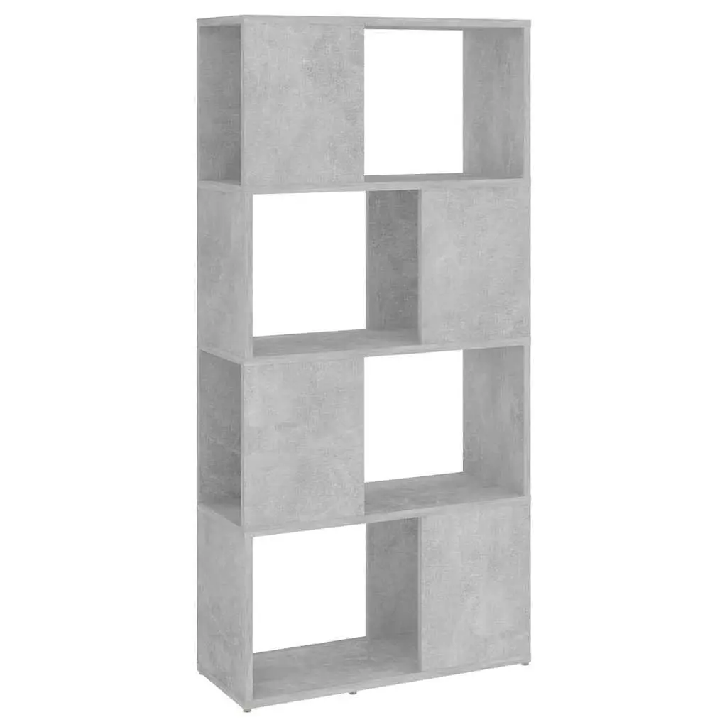 Grey 4 Compartment Shelving Unit Book Cabinet Storage Organizer Room Divider