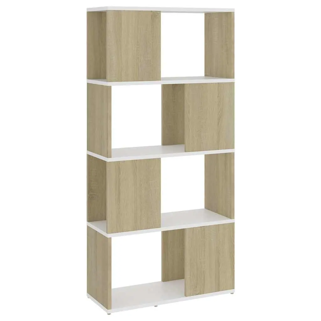 Book Cabinet Room Divider Storage Organizer Shelving Unit 60W x 24D x 124.5H cm Beige