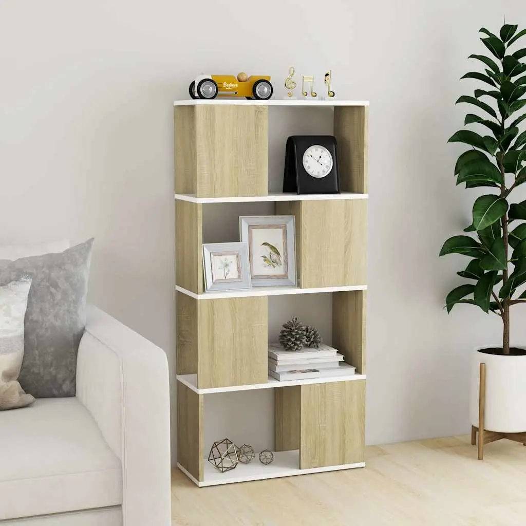 Book Cabinet Room Divider Storage Organizer Shelving Unit 60W x 24D x 124.5H cm Beige