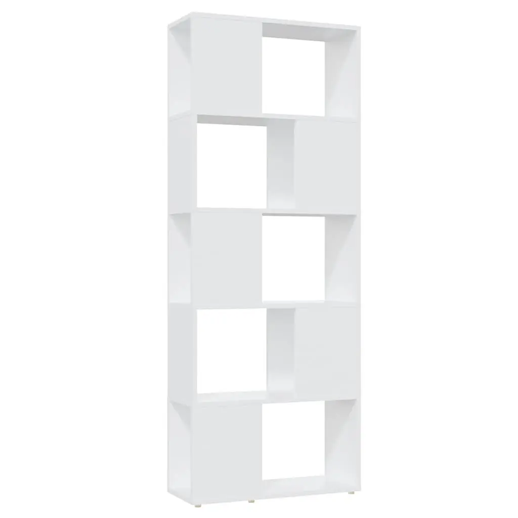 Bookcase Engineered Wood 60W x 24D x 155H cm White Open Shelving Room Divider Display Organizer Storage