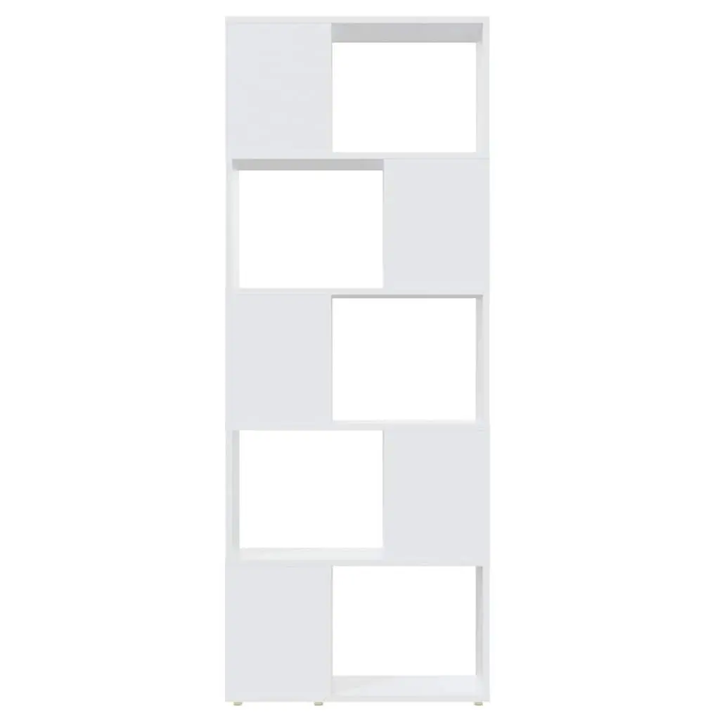 Bookcase Engineered Wood 60W x 24D x 155H cm White Open Shelving Room Divider Display Organizer Storage