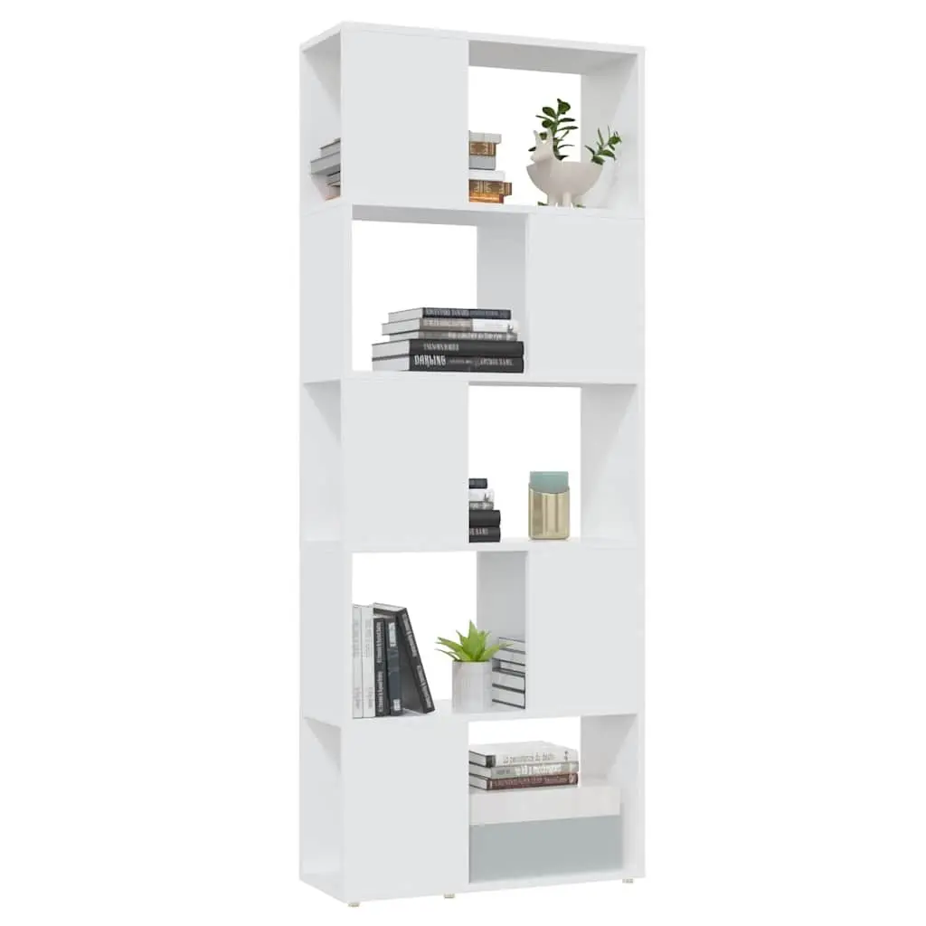 Bookcase Engineered Wood 60W x 24D x 155H cm White Open Shelving Room Divider Display Organizer Storage