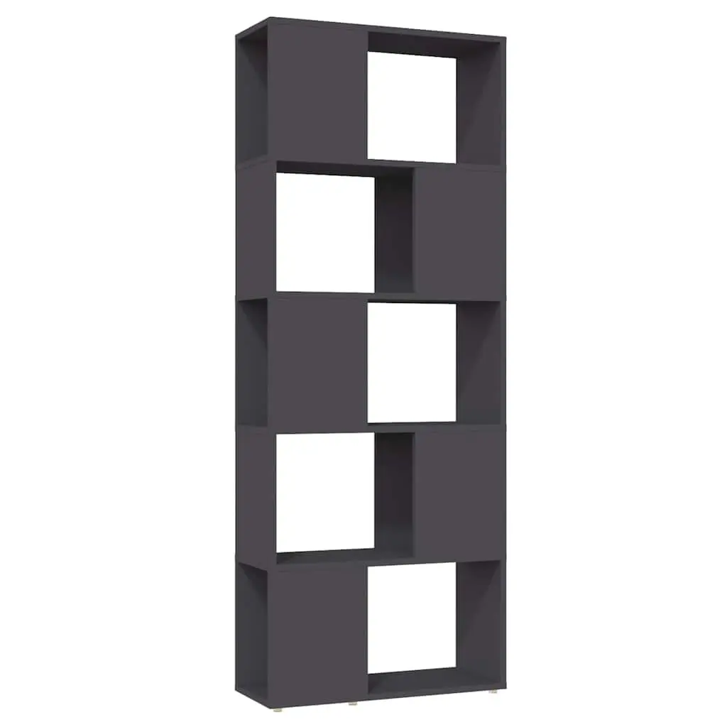 Open Shelving Unit Grey Engineered Wood Book Cabinet Storage Organiser Room Divider 60W x 24D x 155H cm
