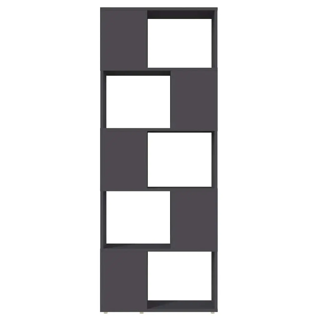 Open Shelving Unit Grey Engineered Wood Book Cabinet Storage Organiser Room Divider 60W x 24D x 155H cm