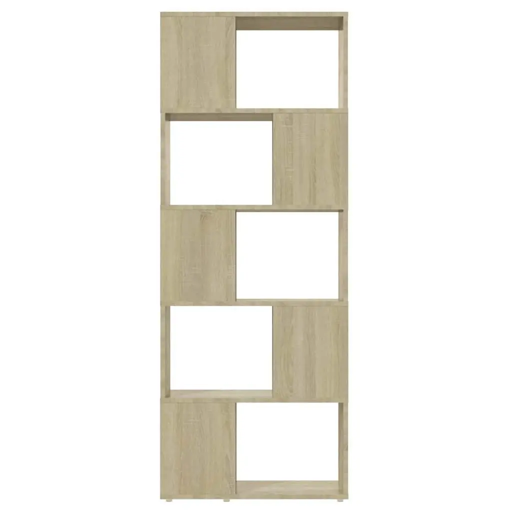 Bookcase Open Shelf Storage Unit Engineered Wood Brown 60x24x155 cm Room Divider