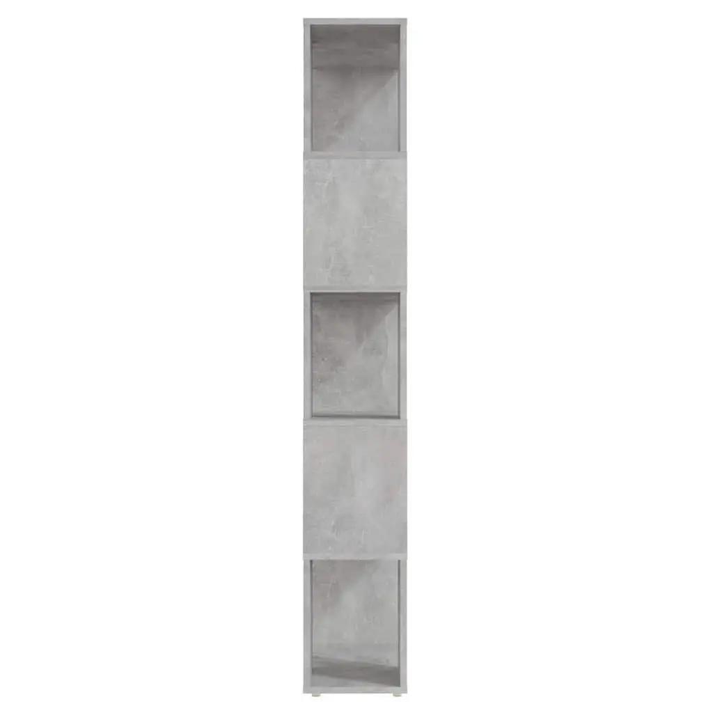 Book Cabinet Open Shelving Unit Grey Engineered Wood 60W x 24D x 155H cm