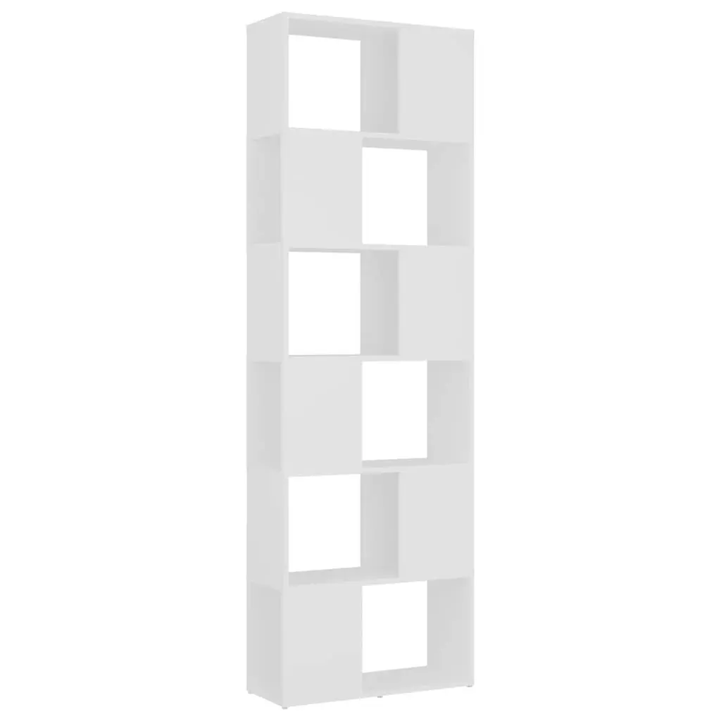 Book Cabinet Room Divider White Storage Shelf 60W x 24D x 186H cm 6 Compartments