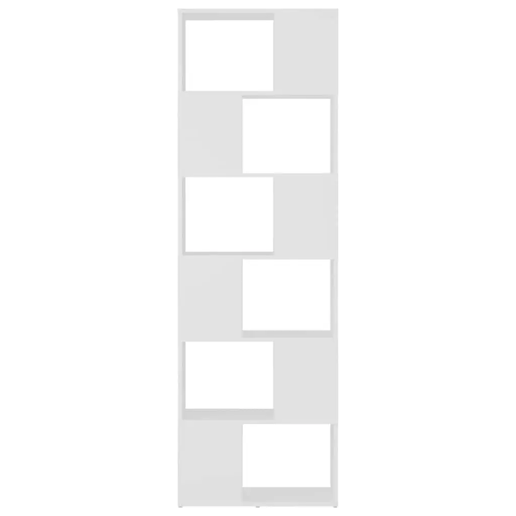Book Cabinet Room Divider White Storage Shelf 60W x 24D x 186H cm 6 Compartments