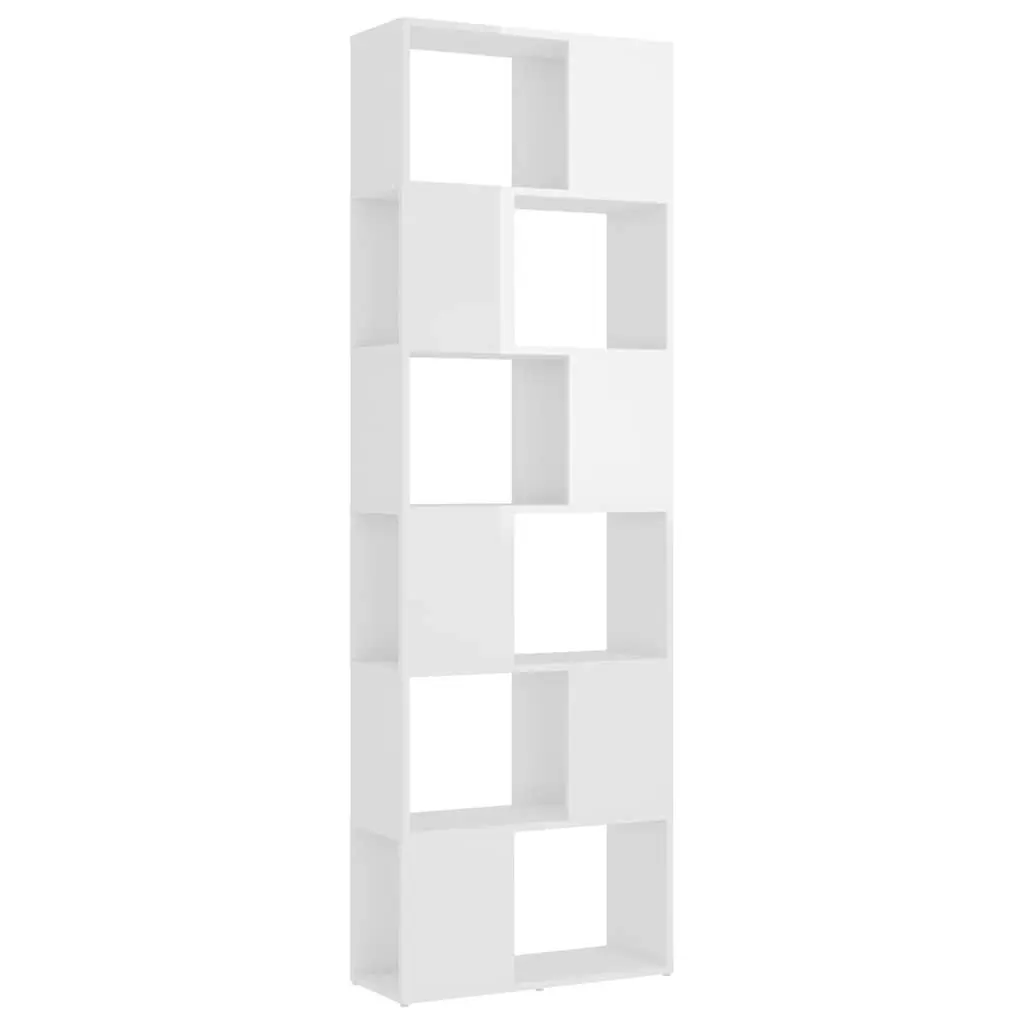 Book Cabinet Room Divider High Gloss White 60x24x186cm Bookshelf Shelving Unit
