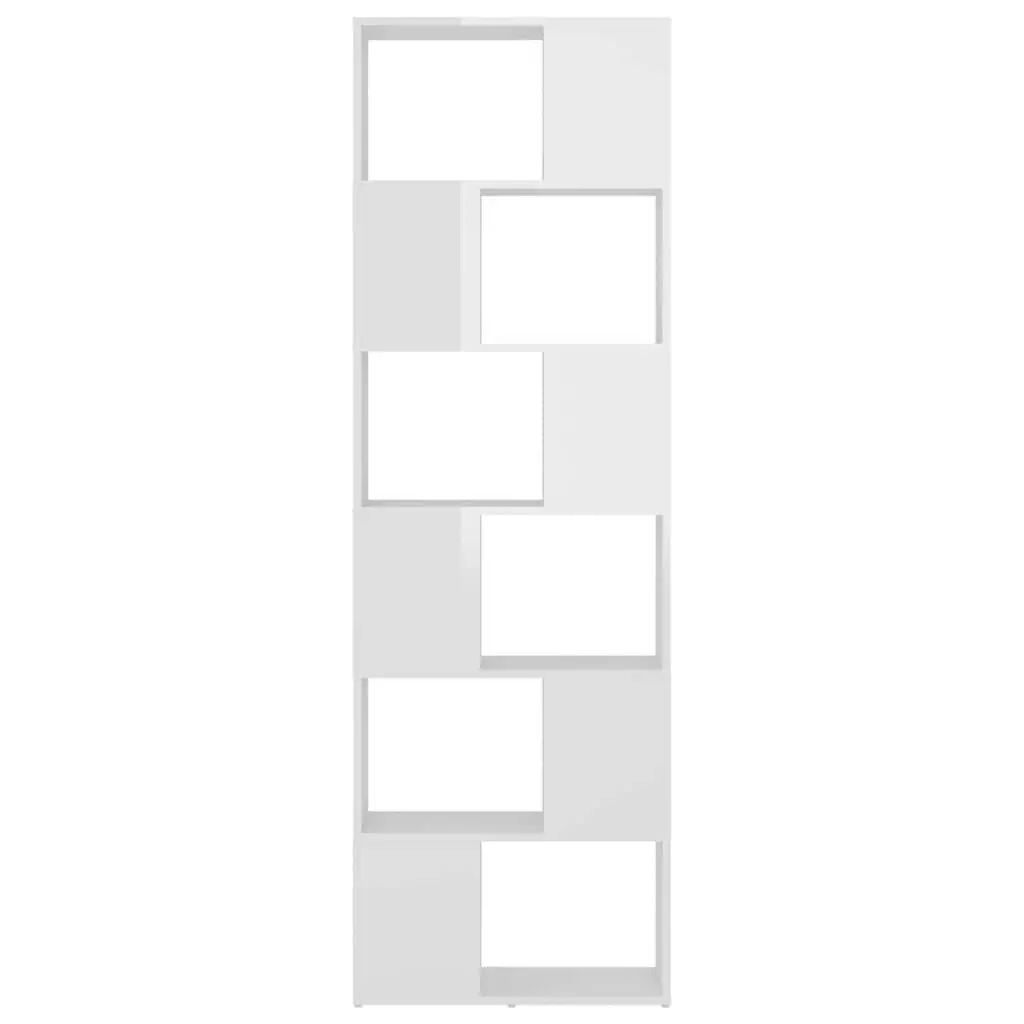 Book Cabinet Room Divider High Gloss White 60x24x186cm Bookshelf Shelving Unit