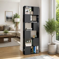 Practical Grey Room Divider Book Cabinet for Home Use