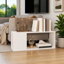 Practical White Open Shelf TV Cabinet for Any Room