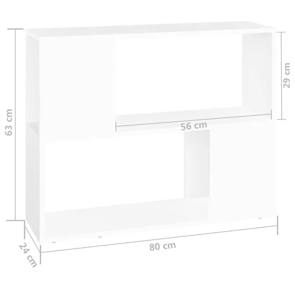 White TV Cabinet Open Compartment Storage Unit Living Room Furniture 80x24x63cm