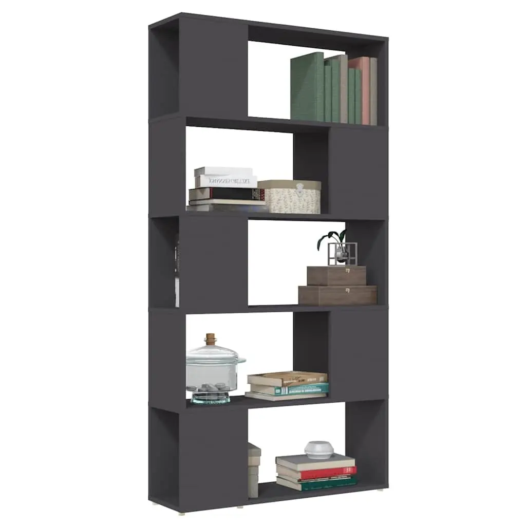Book Cabinet Room Divider Engineered Wood 80x24x155cm Grey