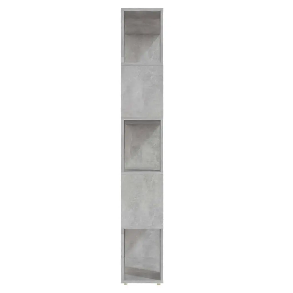 Book Cabinet Room Divider Engineered Wood 80W x 24D x 155H cm Concrete Grey