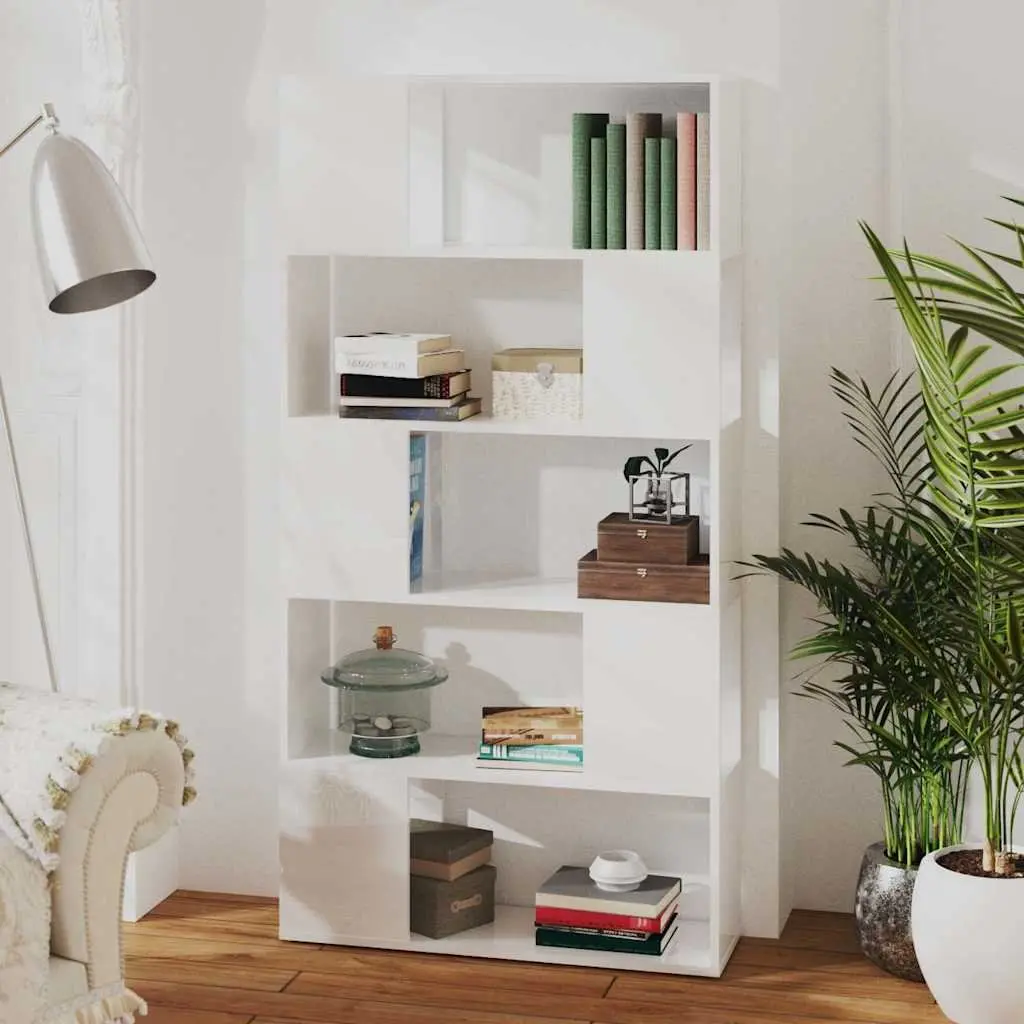 Book Cabinet Room Divider Shelving Unit Storage White 80x24x155 cm Engineered