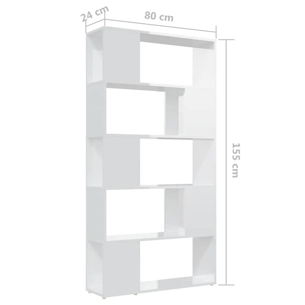 Book Cabinet Room Divider Shelving Unit Storage White 80x24x155 cm Engineered