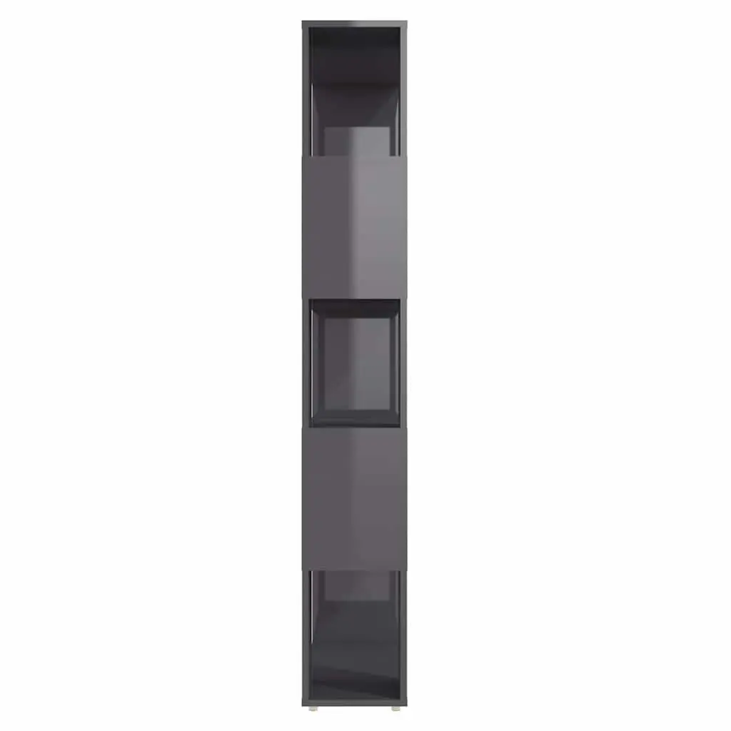 Book Cabinet Room Divider Engineered Wood 80x24x155cm High Gloss Grey