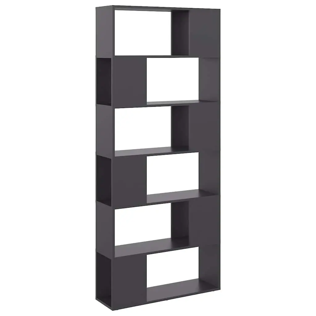 Book Cabinet Room Divider Engineered Wood 80x24x186cm Grey