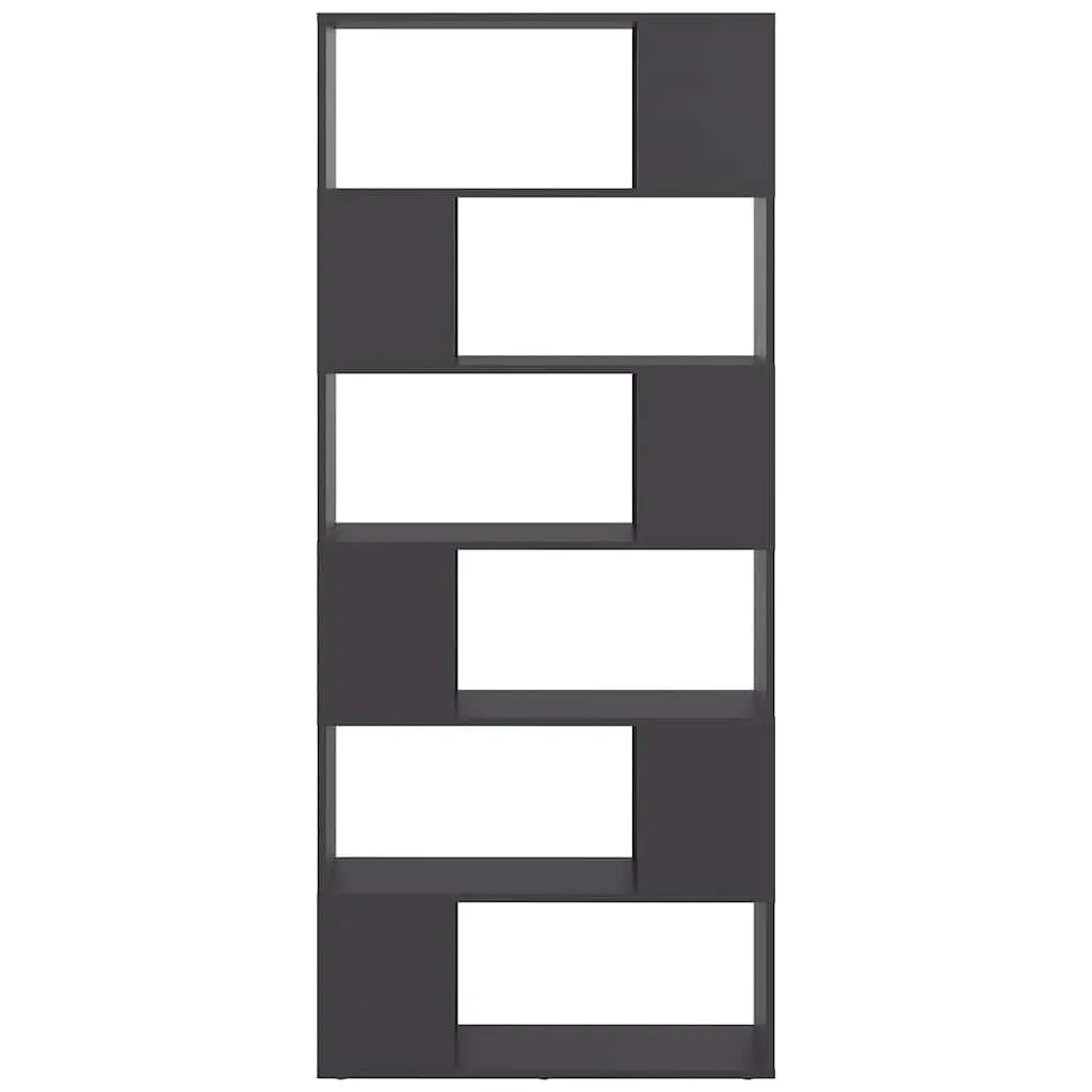 Book Cabinet Room Divider Engineered Wood 80x24x186cm Grey