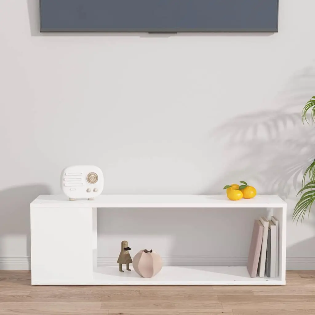 TV Cabinet Engineered Wood 100cm White with 2 Shelves