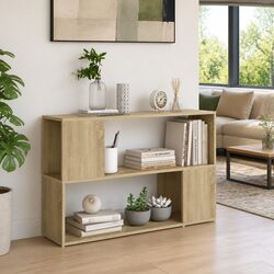 Practical Storage with Sonoma Oak Open-Shelf Cabinet