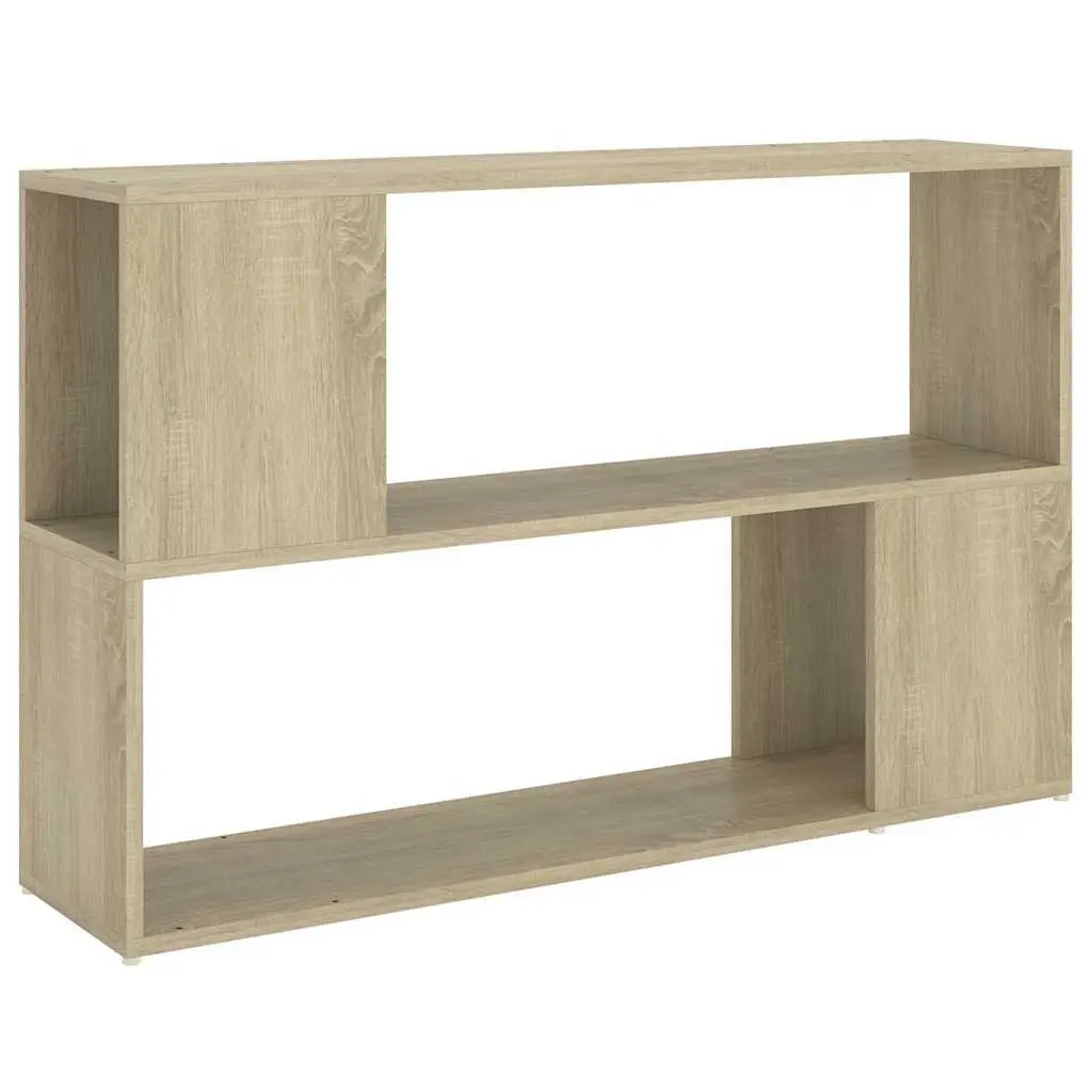 Brown Engineered Wood Book Cabinet Open Shelving Unit Sonoma Oak 100x24x63cm