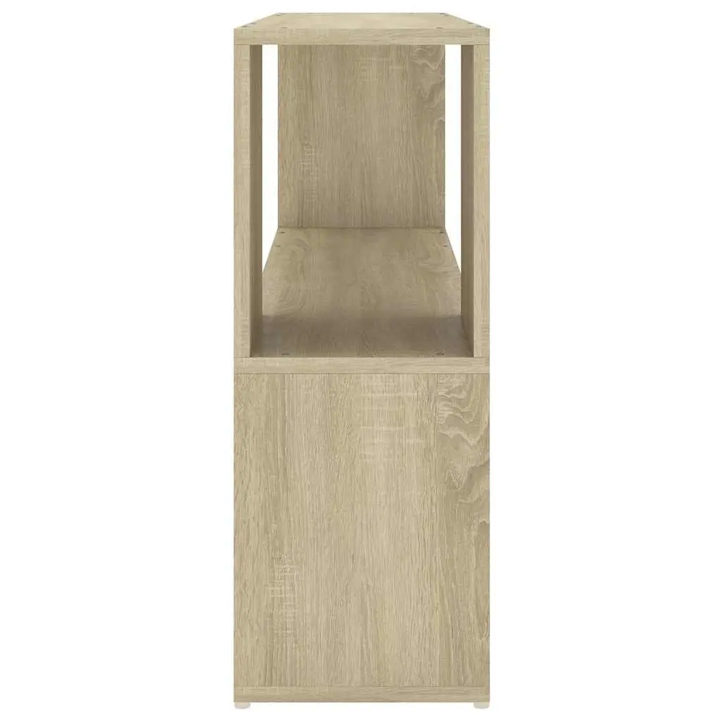 Brown Engineered Wood Book Cabinet Open Shelving Unit Sonoma Oak 100x24x63cm