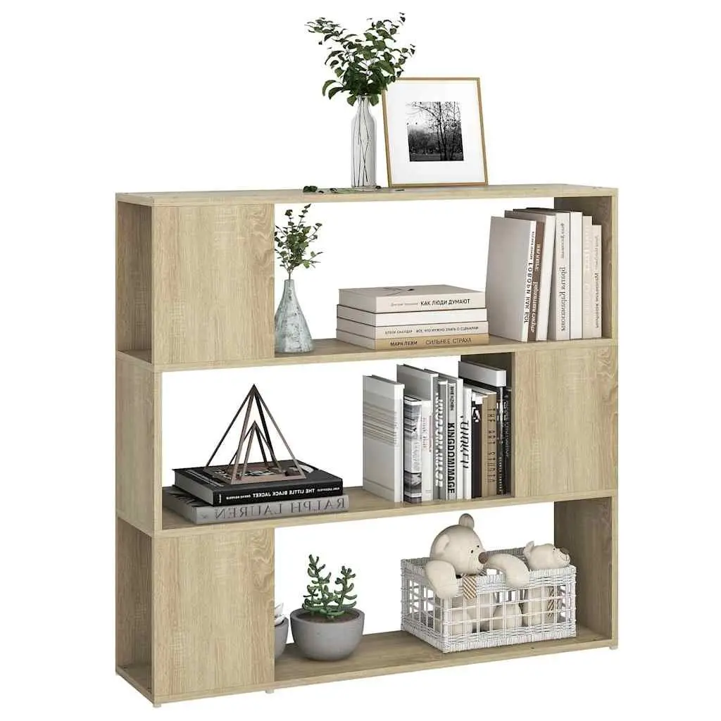 Book Cabinet Room Divider Brown Shelving Unit 100x24x94cm