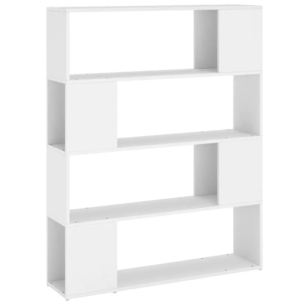 White Room Divider Book Cabinet Compact Storage Unit 4 Compartments