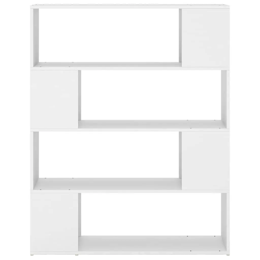 White Room Divider Book Cabinet Compact Storage Unit 4 Compartments