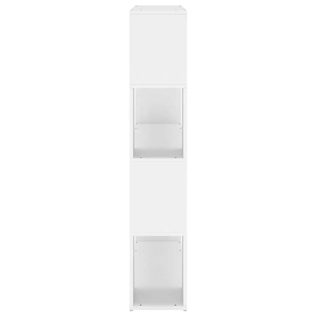 White Room Divider Book Cabinet Compact Storage Unit 4 Compartments