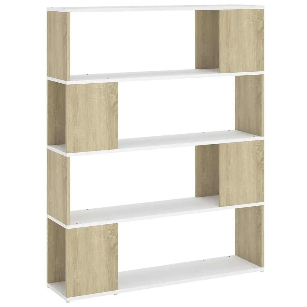 Bookcase Storage Unit Room Divider 4 Compartments Beige Sonoma Oak