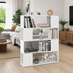 Practical Bookcase and Room Divider in High Gloss White