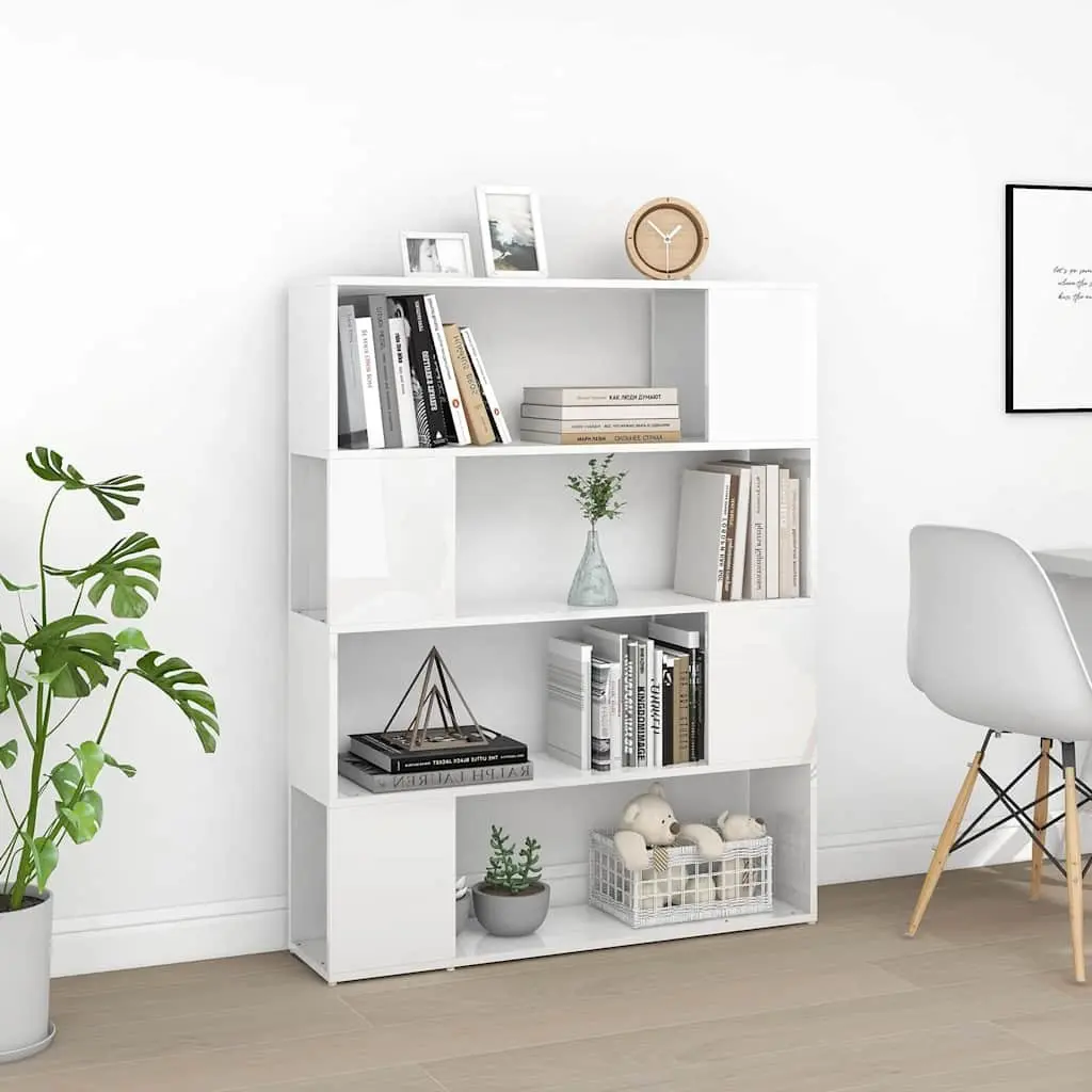 Bookcase and Room Divider in High Gloss White