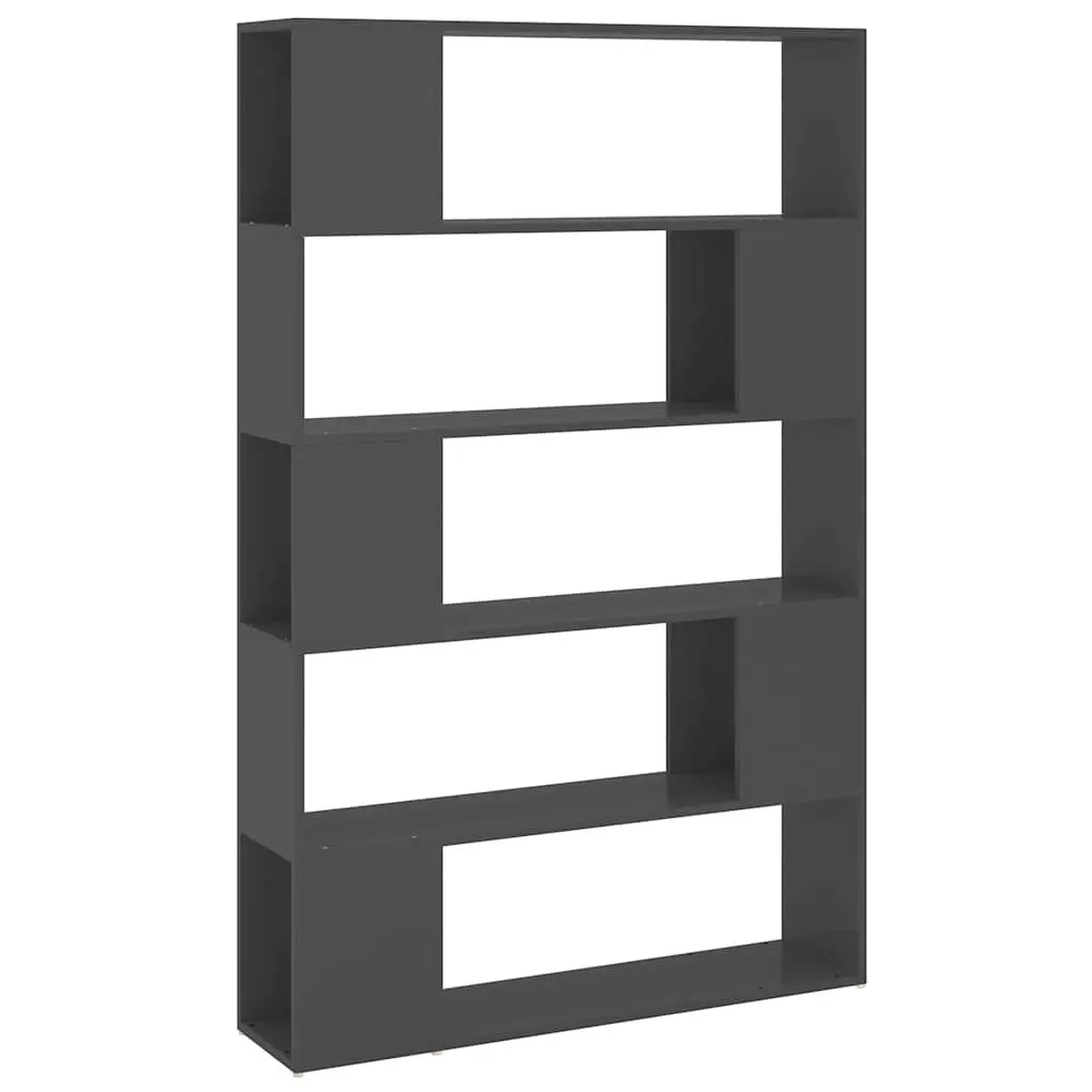 Book Cabinet Room Divider Shelving Unit Engineered Wood 100x24x155cm Grey
