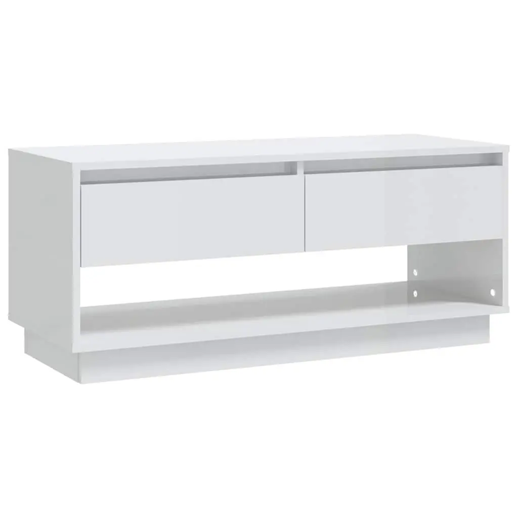 White High Gloss Lowboard TV Cabinet for Home Use