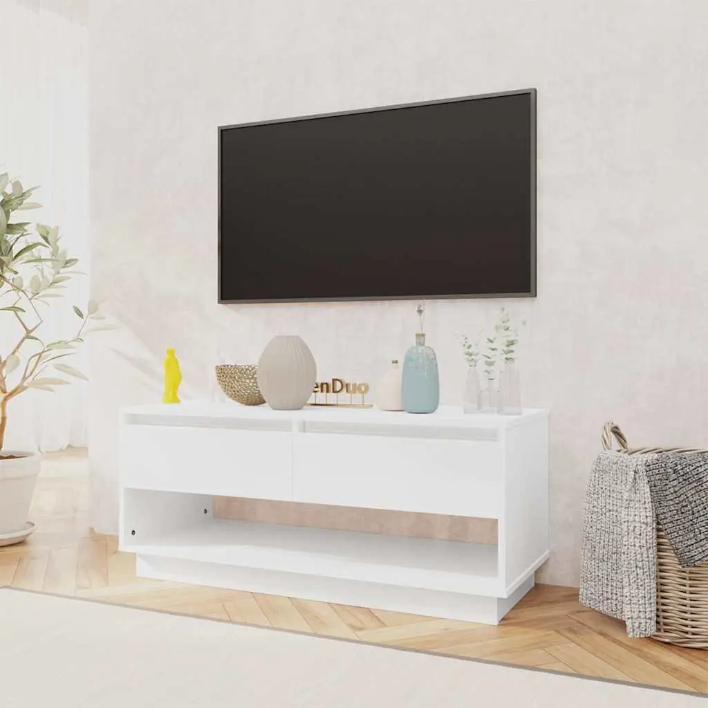 White High Gloss Lowboard TV Cabinet for Home Use