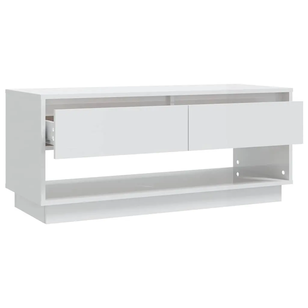 White High Gloss Lowboard TV Cabinet for Home Use