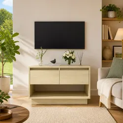 Functional Beige TV Cabinet for Media Storage Solutions