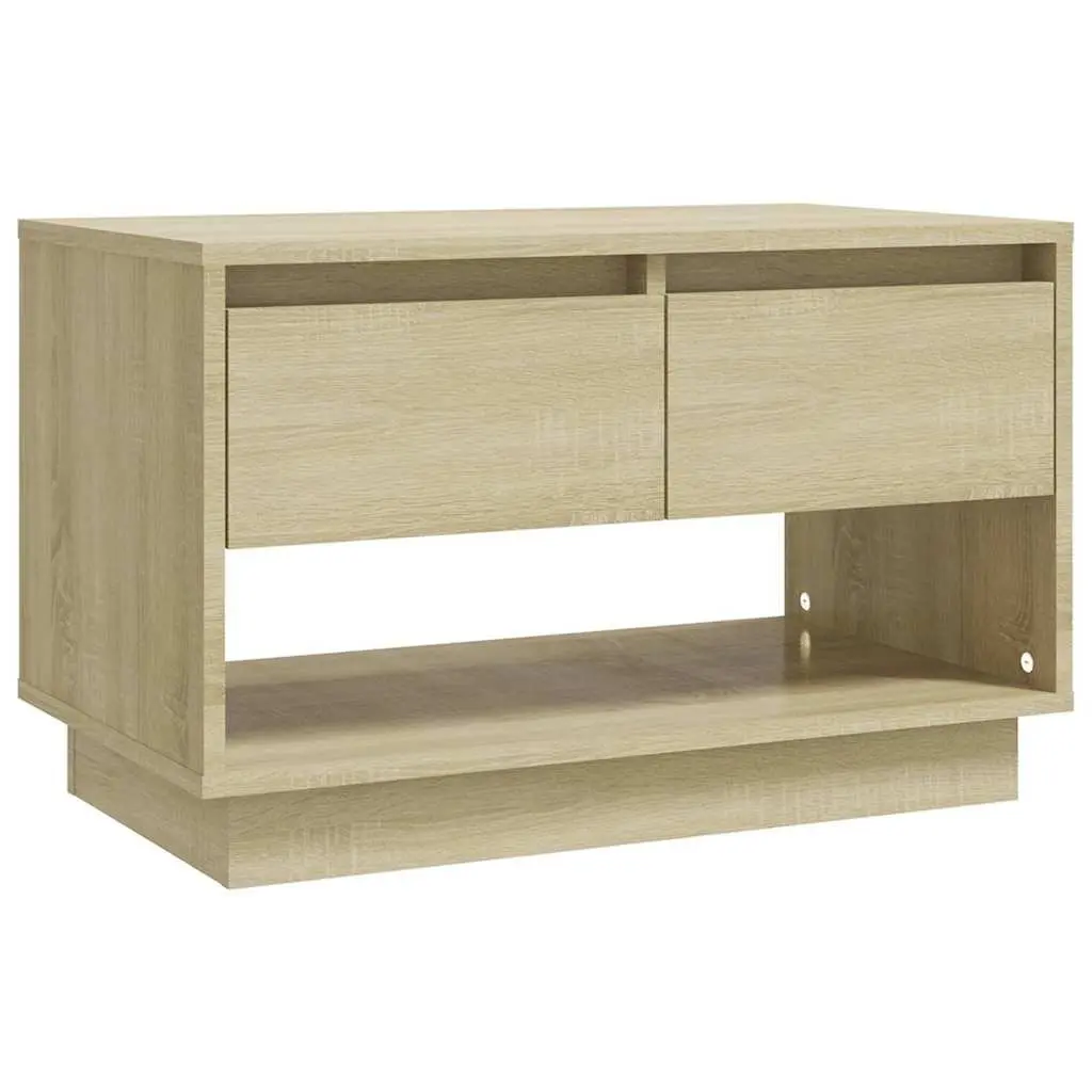 TV Cabinet Engineered Wood 70W x 41D x 44H cm Beige Lowboard with Drawers