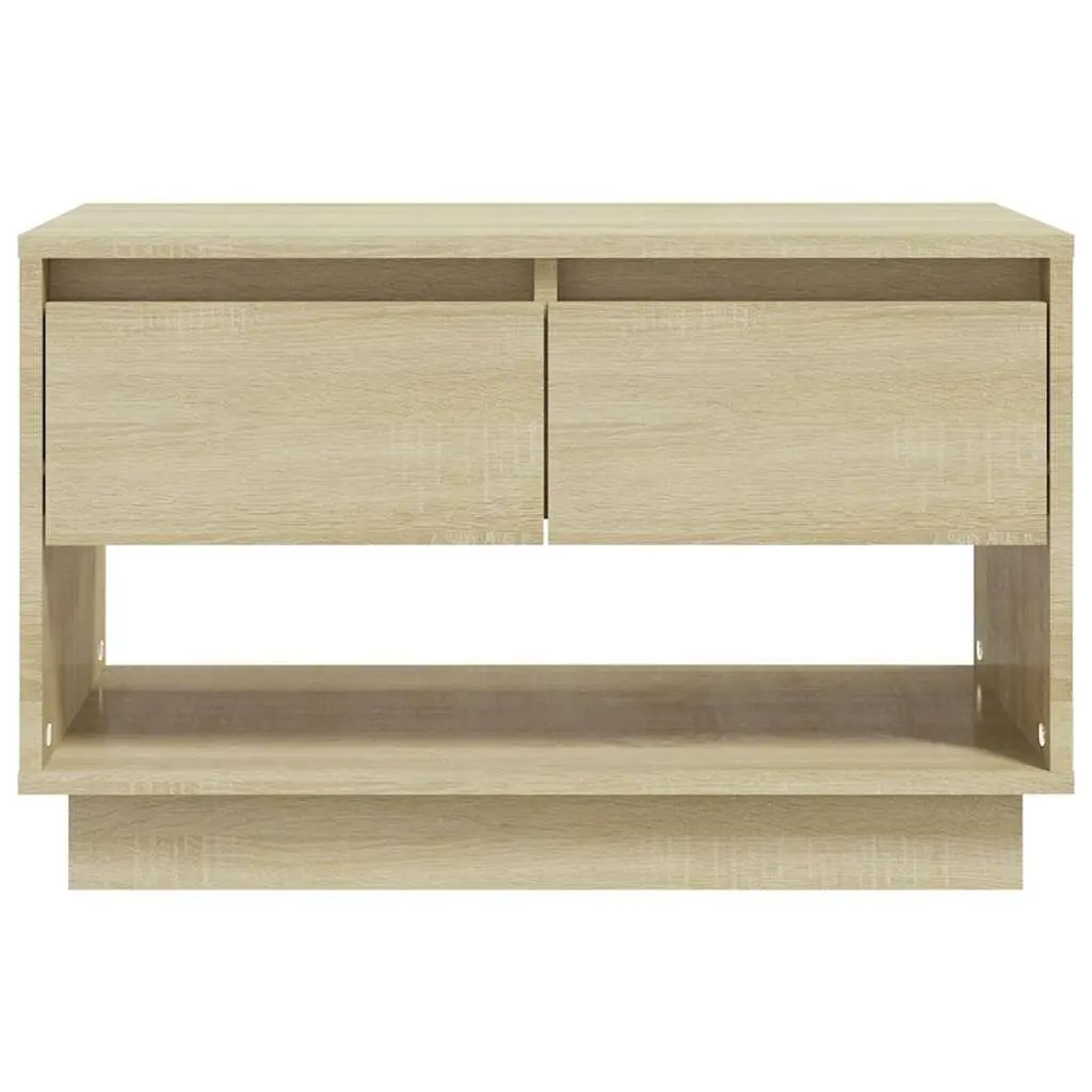 TV Cabinet Engineered Wood 70W x 41D x 44H cm Beige Lowboard with Drawers