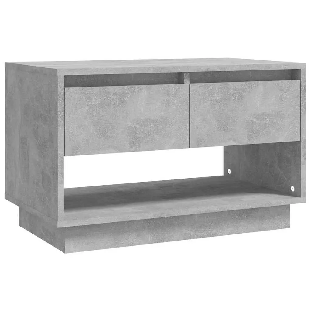TV Cabinet Engineered Wood Concrete Grey 70 x 41 x 44 cm 2 Drawers Open Compartment
