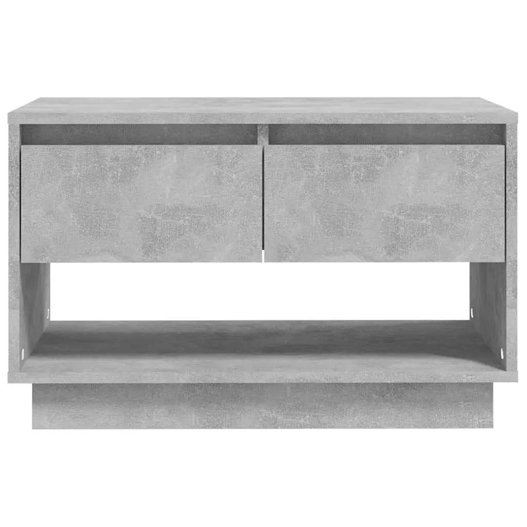 TV Cabinet Engineered Wood Concrete Grey 70 x 41 x 44 cm 2 Drawers Open Compartment