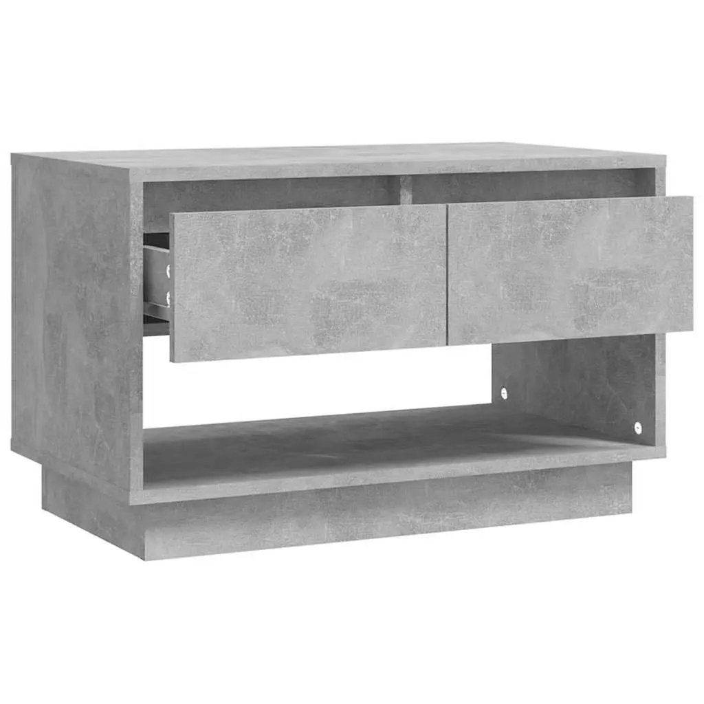 TV Cabinet Engineered Wood Concrete Grey 70 x 41 x 44 cm 2 Drawers Open Compartment