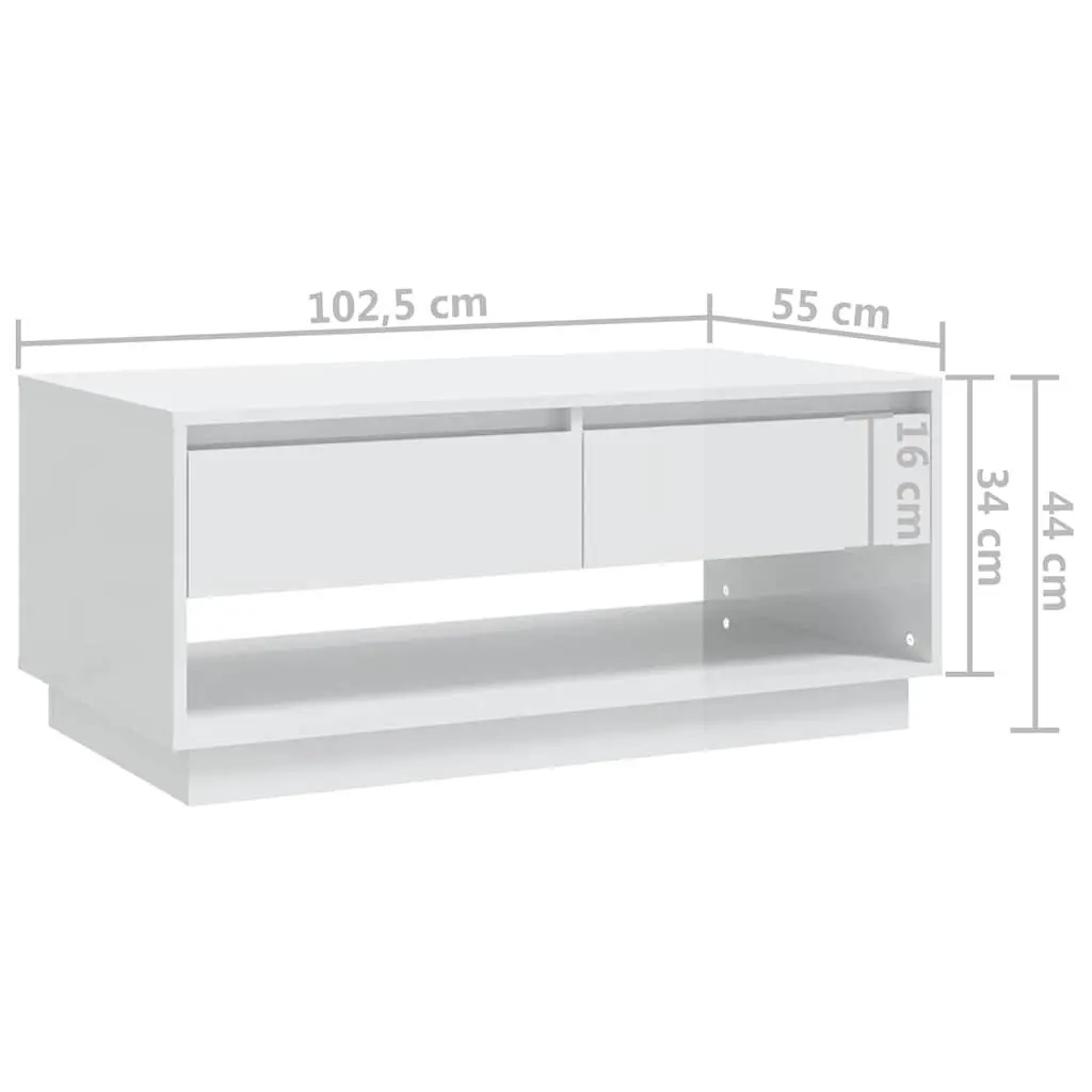 White Coffee Table Modern Design Storage Drawers Living Room Accent Furniture