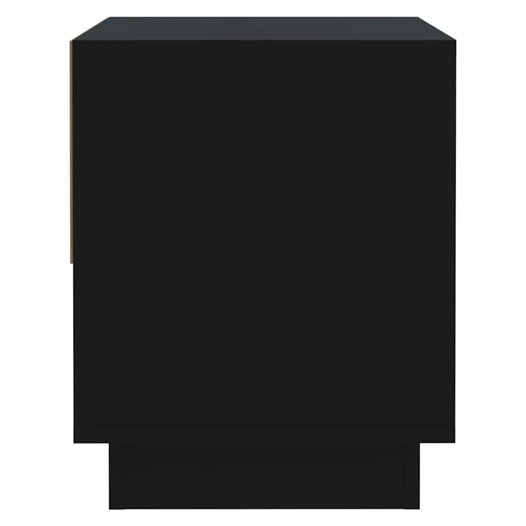 Black Nightstand Set of 2 Engineered Wood Bedside Cabinets Drawer Open Compartment 45x34x44cm