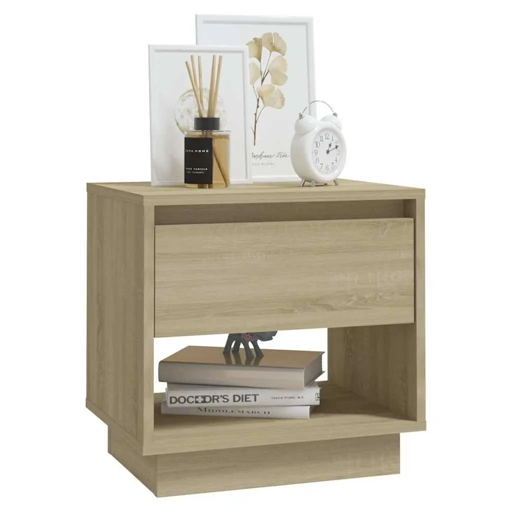 Bedside Cabinets 2 pcs Set Nightstand Storage Drawer Open Compartment 45x34x44cm