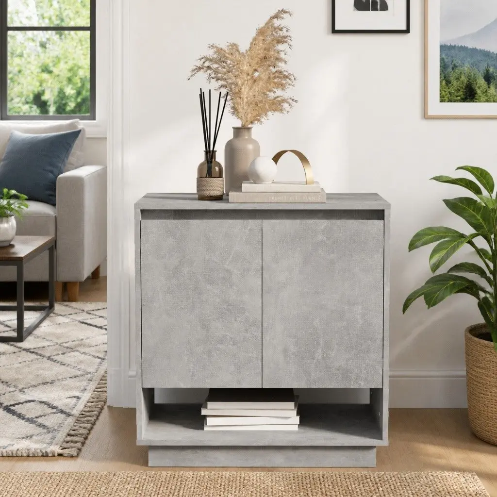 Sideboard Storage Cabinet Engineered Wood 70W x 41D x 75H cm Grey
